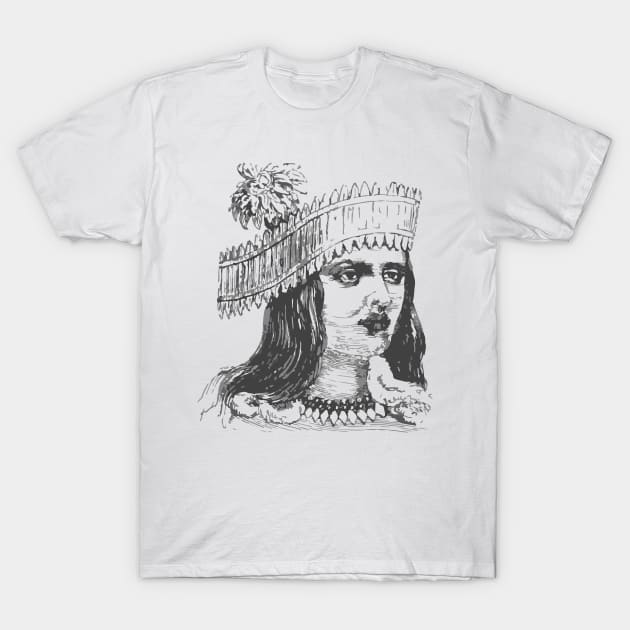 Face of an American Native Woman T-Shirt by Creative Art Store